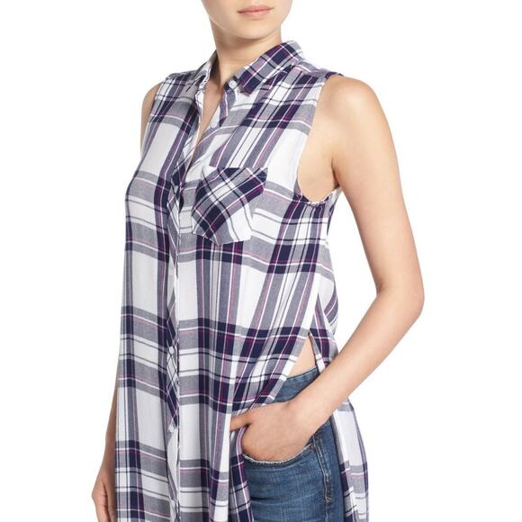 Rails Jordan Tunic in White Orchid Plaid Print - Picture 4 of 11